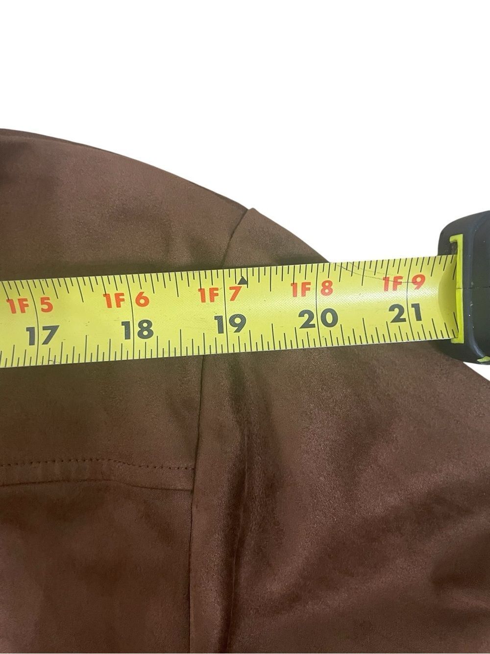 Antonio Melani Paulalexis Faux Suede Button Front Shirt Russet Brown Size 4 - Picture 6 of 8